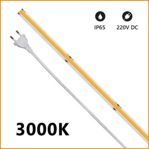 Strip LED COB 230V 15w/mt Luce Calda 1200 Lumen/mt IP65
